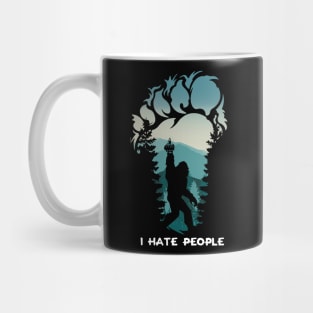 Bigfoot Camping Foot I Hate People Mug